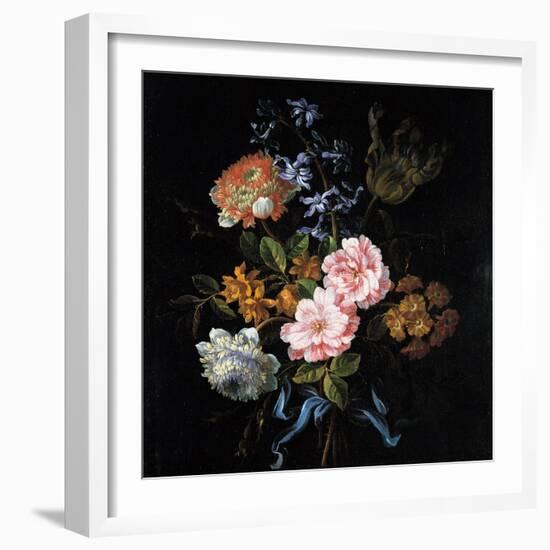 Bouquet of Poppy Anemones, Roses, Double Campernelle, Hyacinth, Tulip and Auricula-Jean-Baptiste Monnoyer-Framed Giclee Print