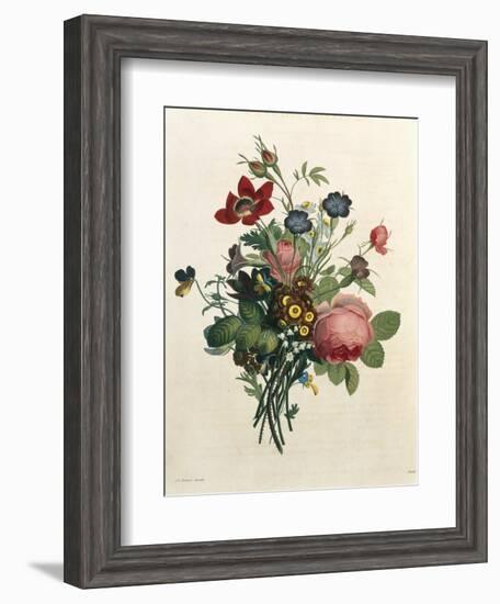 Bouquet of Rose and Lily of the Valley-Jean Louis Prevost-Framed Giclee Print