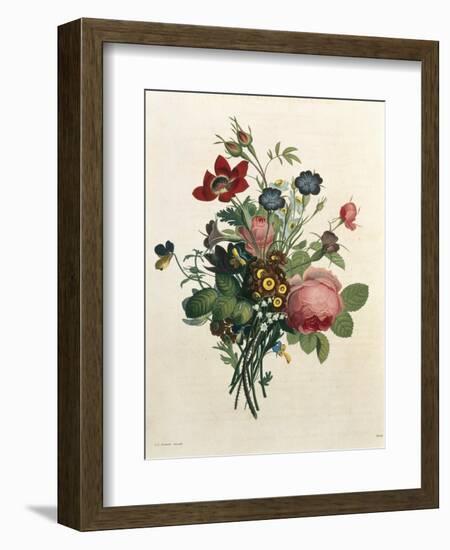 Bouquet of Rose and Lily of the Valley-Jean Louis Prevost-Framed Giclee Print