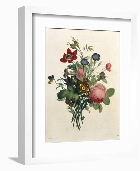 Bouquet of Rose and Lily of the Valley-Jean Louis Prevost-Framed Giclee Print