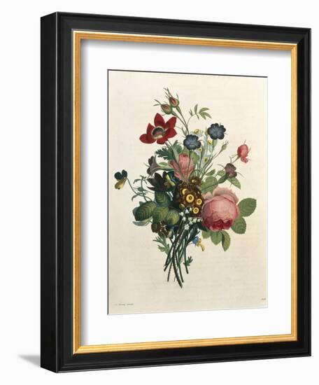 Bouquet of Rose and Lily of the Valley-Jean Louis Prevost-Framed Giclee Print