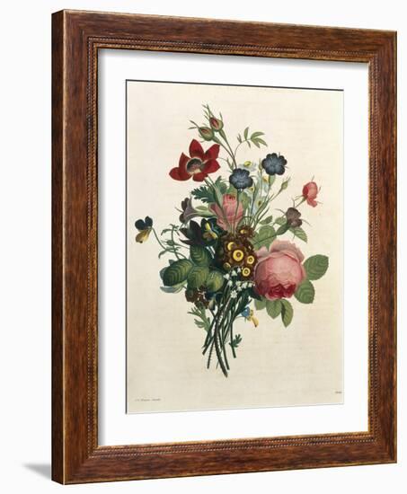 Bouquet of Rose and Lily of the Valley-Jean Louis Prevost-Framed Giclee Print