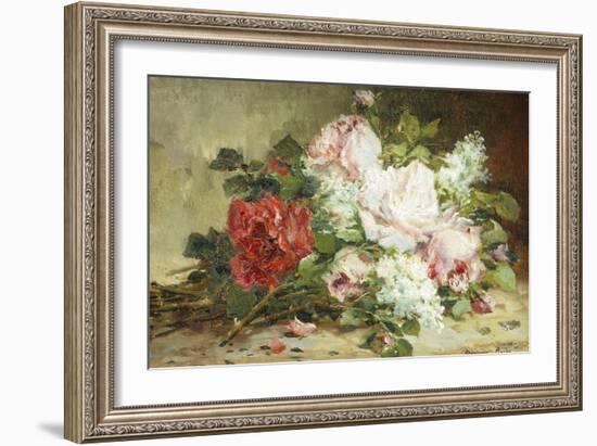 Bouquet of Roses and Lilac-Dominique-Hubert Rozier-Framed Giclee Print