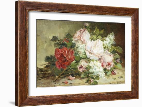 Bouquet of Roses and Lilac-Dominique-Hubert Rozier-Framed Giclee Print