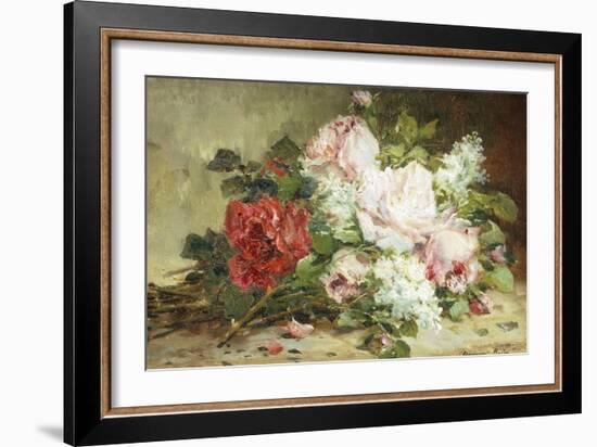 Bouquet of Roses and Lilac-Dominique-Hubert Rozier-Framed Giclee Print