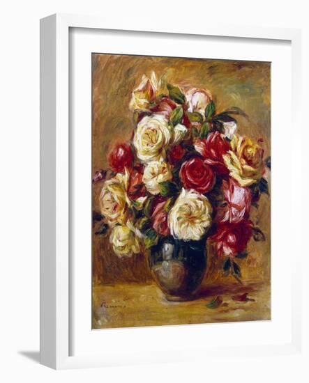 Bouquet of Roses, C1909-Pierre-Auguste Renoir-Framed Giclee Print