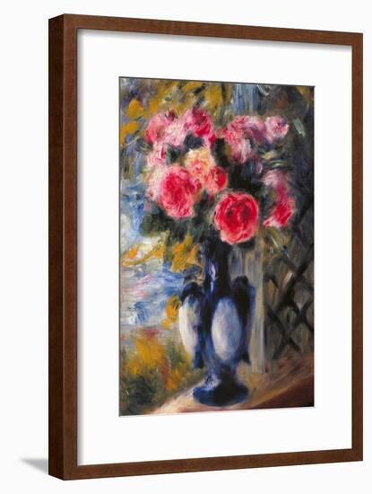 Bouquet of Roses in Blue Vase 1892-Pierre-Auguste Renoir-Framed Giclee Print