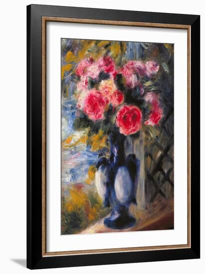 Bouquet of Roses in Blue Vase 1892-Pierre-Auguste Renoir-Framed Giclee Print