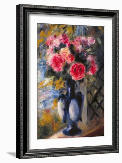 Bouquet of Roses in Blue Vase 1892-Pierre-Auguste Renoir-Framed Giclee Print