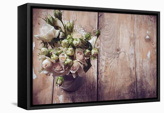 Bouquet of Roses in Metal Pot-manera-Framed Premier Image Canvas