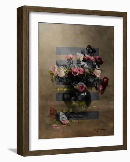 Bouquet of Vintage Oil Painting Flowers, Collage-The Art Concept-Framed Photographic Print