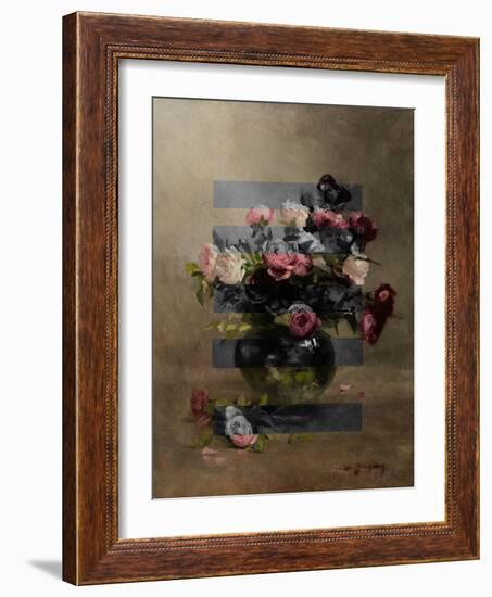 Bouquet of Vintage Oil Painting Flowers, Collage-The Art Concept-Framed Photographic Print