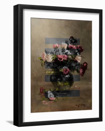 Bouquet of Vintage Oil Painting Flowers, Collage-The Art Concept-Framed Photographic Print