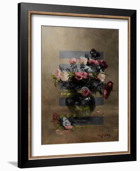 Bouquet of Vintage Oil Painting Flowers, Collage-The Art Concept-Framed Photographic Print