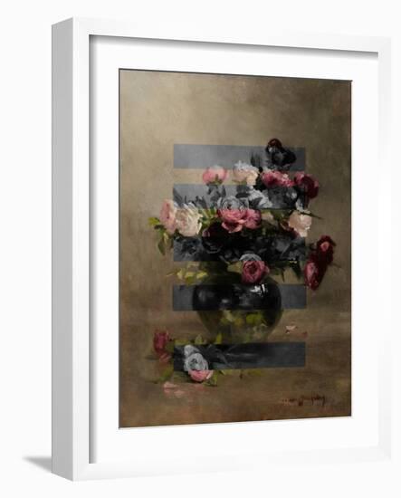 Bouquet of Vintage Oil Painting Flowers, Collage-The Art Concept-Framed Photographic Print