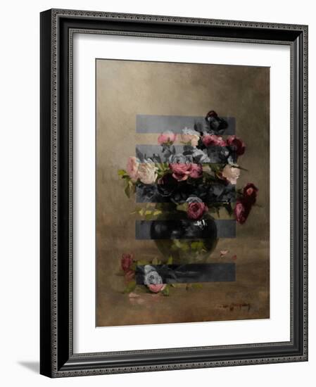 Bouquet of Vintage Oil Painting Flowers, Collage-The Art Concept-Framed Photographic Print