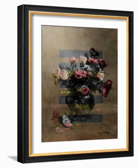 Bouquet of Vintage Oil Painting Flowers, Collage-The Art Concept-Framed Photographic Print