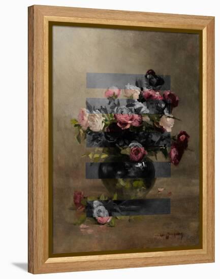 Bouquet of Vintage Oil Painting Flowers, Collage-The Art Concept-Framed Premier Image Canvas