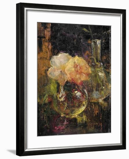 Bouquet of Yellow Roses in a Decanter, Behind a Bottle-Menso Kamerlingh Onnes-Framed Art Print