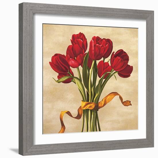 Bouquet rubino-Lisa Corradini-Framed Art Print