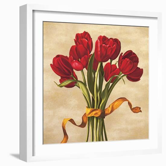 Bouquet rubino-Lisa Corradini-Framed Art Print