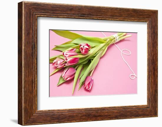 Bouquet, Tulips, Pink, Flowers, Table-Sebastian Scheuerecker-Framed Photographic Print