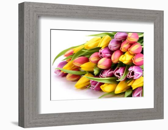 Bouquet with Fresh Tulips-Wolfgang Filser-Framed Photographic Print