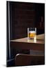 Bourbon In A Short Tumbler Glass On A Bar With A Large Ice Cube In The Glass-Shea Evans-Mounted Photographic Print