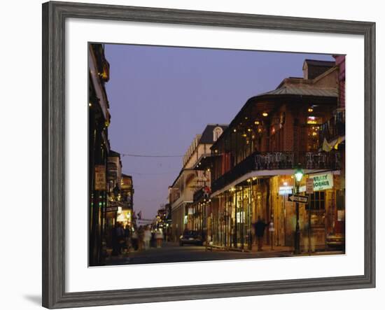 Bourbon Street in the Evening, New Orleans, Louisiana, USA-Charles Bowman-Framed Photographic Print