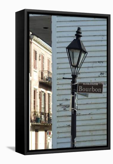 Bourbon Street, New Orleans, Louisiana Bent Street Lamp-Natalie Tepper-Framed Stretched Canvas