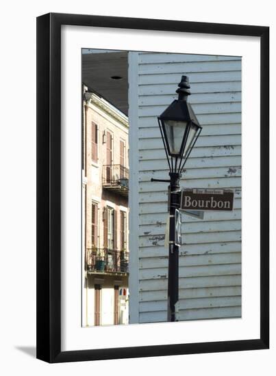 Bourbon Street, New Orleans, Louisiana Bent Street Lamp-Natalie Tepper-Framed Photo