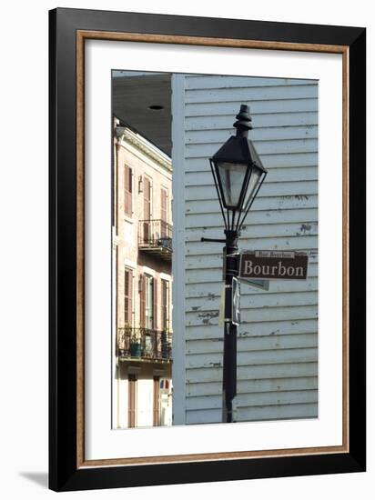 Bourbon Street, New Orleans, Louisiana Bent Street Lamp-Natalie Tepper-Framed Photo