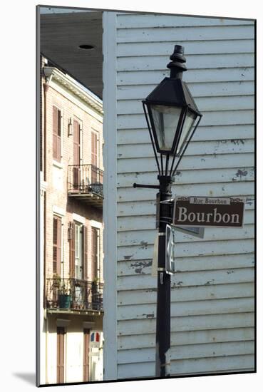 Bourbon Street, New Orleans, Louisiana Bent Street Lamp-Natalie Tepper-Mounted Photo