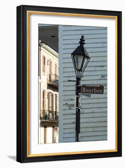 Bourbon Street, New Orleans, Louisiana Bent Street Lamp-Natalie Tepper-Framed Photo