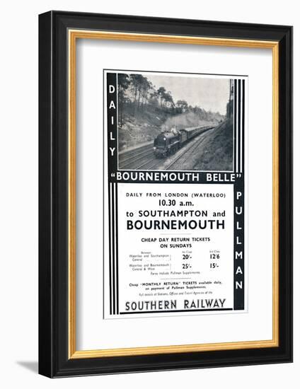 'Bournemouth Belle - Southern Railway', 1936-Unknown-Framed Photographic Print