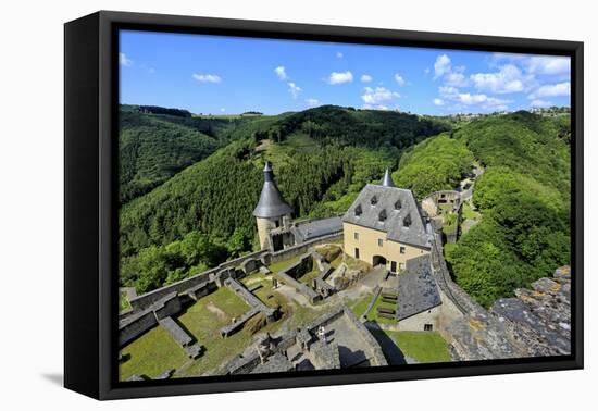 Bourscheid Castle in the Valley of Sauer River, Canton of Diekirch, Grand Duchy of Luxembourg, Euro-Hans-Peter Merten-Framed Premier Image Canvas