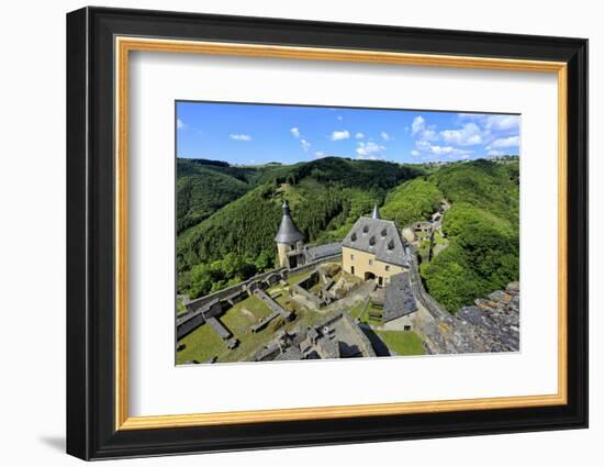 Bourscheid Castle in the Valley of Sauer River, Canton of Diekirch, Grand Duchy of Luxembourg, Euro-Hans-Peter Merten-Framed Photographic Print