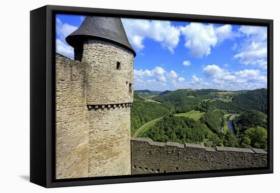 Bourscheid Castle in the Valley of Sauer River, Canton of Diekirch, Grand Duchy of Luxembourg, Euro-Hans-Peter Merten-Framed Premier Image Canvas