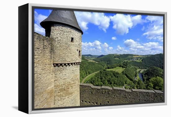 Bourscheid Castle in the Valley of Sauer River, Canton of Diekirch, Grand Duchy of Luxembourg, Euro-Hans-Peter Merten-Framed Premier Image Canvas