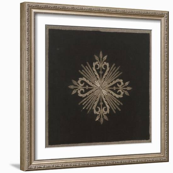 Bourse à soufflet en damas noir brodé argent-null-Framed Giclee Print