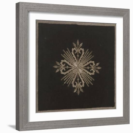 Bourse à soufflet en damas noir brodé argent-null-Framed Giclee Print