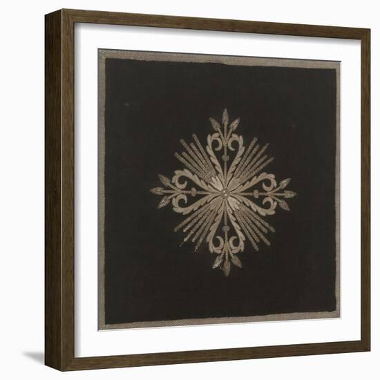 Bourse à soufflet en damas noir brodé argent-null-Framed Giclee Print