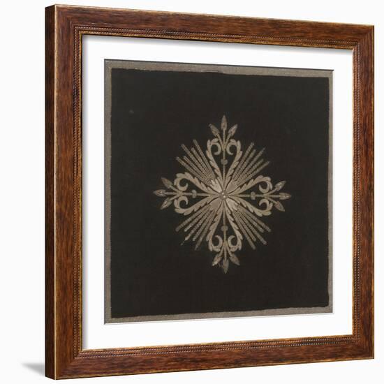 Bourse à soufflet en damas noir brodé argent-null-Framed Giclee Print