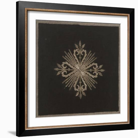 Bourse à soufflet en damas noir brodé argent-null-Framed Giclee Print