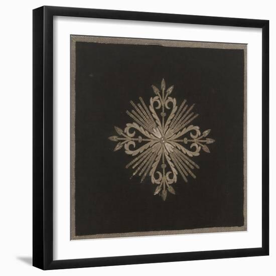 Bourse à soufflet en damas noir brodé argent-null-Framed Giclee Print