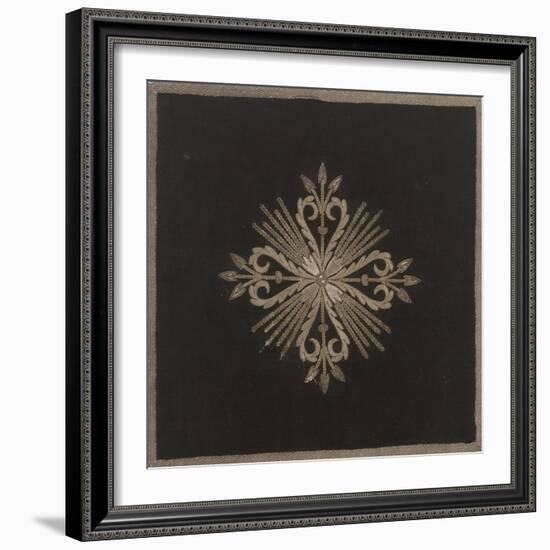 Bourse à soufflet en damas noir brodé argent-null-Framed Giclee Print