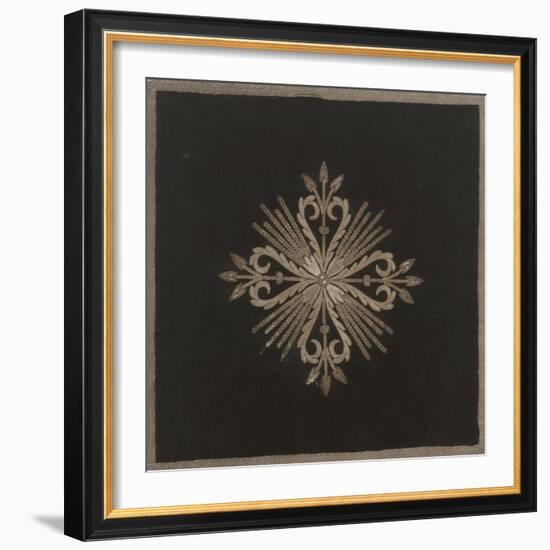 Bourse à soufflet en damas noir brodé argent-null-Framed Giclee Print