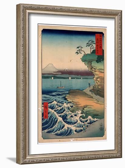 Boushu Hota No Kaigan-Utagawa Hiroshige-Framed Giclee Print