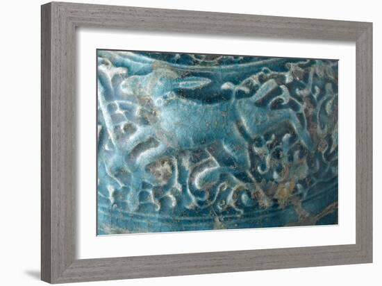 Bouteille fragmentaire à décor d'animaux passant-null-Framed Giclee Print