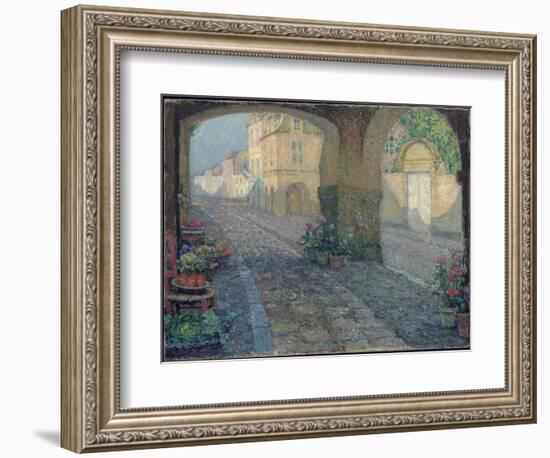 Boutique in the Old Porch; La Boutique De Vieux Porche, 1923 (Oil on Canvas)-Henri Eugene Augustin Le Sidaner-Framed Giclee Print